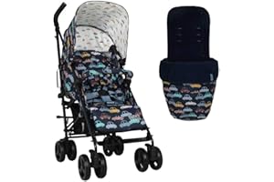 Cosatto Supa 3 Pushchair with Footmuff – Lightweight Stroller from Birth to 25Kg - Easy, Compact, Umbrella Fold, Large Shopping Basket, Carry Handle Footmuff (Beep Beep)