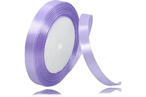 ALOHOVME Ruban Satin Violet Clair 10mm, 23 mètres Rubans de Tissu Couture Ruban Cadeau pour Décoration de Mariage, Emballage cadeau, Bouquet de fleurs, Artisanat DIY, Décoration gâteau d'anniversaire et Noël