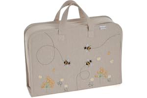 ‎HOBBY GIFT mez crafts Großer Projektkoffer, Baumwolle, Leinen Biene, 10.5 x 40.5 x 28cm