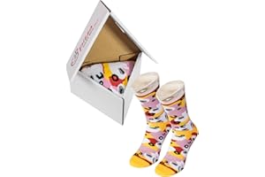 Rainbow Socks - Pizza Socks Box Slice Capricciosa - Hommes Femmes Chaussettes - Cadeau Pour les Amateurs de Pizza - 1 paire