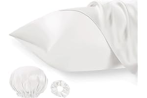 ‎SEIWOHL Seiwohl Satin Kissenbezug 40 x 80 2er Set, Weich wie Seidenkissenbezug Silk Pillowcase, Vegane Seide Kopfkissenbezug Kissenhülle Haarschutz für die Nacht mit Haargummi und Haarhaube, Elfenbeinweiß