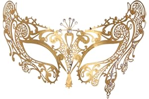 JCSTEU Mascarada Máscara Sexy Mujer Fashion Cortado con Láser para Metal Partido Cosplay Veneciano Máscara