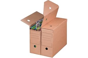 Smartbox Pro Archiv-Ablagebox mit Automatikboden für Hängemappen, 10er Pack, braun
