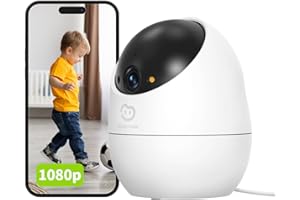 Beans View Telecamera di Sicurezza per Interni, 360° Sorveglianza, 2.4GHz Wi-Fi 1080P, Visione Notturna a Colori, Bambino/Animale Domestico/Gatto/Cane, Rilevamento umano, Compatibile con Alexa (D210)