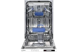 Hyundai Lavavajillas 45cm Blanco HJI104500ED. 1900W, 10 Cubiertos, 3 Bandejas, 5 Programas, Display LED manual, Eficiencia Energética Clase E