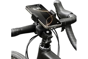 A2C Aluminiumlegierung Handyhalterung Fahrrad mit Silikon-Stoßdämpfung für Rennrad，E-Scooter，Kinderwagen，für Handy-Bildschirm 5,8-6,9 Zoll iPhone 12-17