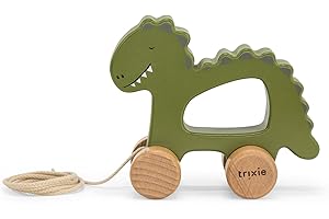 Trixie Mr. Dino Pull Along Toy - FSC-Certified Wood - 12m+ - Green