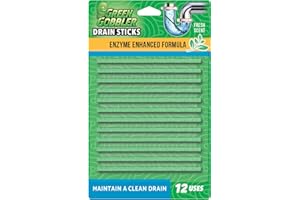 Green Gobbler Bio-Flow Drain Strips - Highly Effective Sink Cleaner, Unblocker & Deodoriser - 12 Set