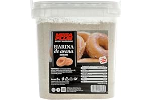 Harina de Avena - Mega Plus 2kg: Energia Sostenida y Nutricion Completa para Deportistas con Carbohidratos, Proteínas y Vitaminas Esenciales, Sin Azucar Añadido, 6 Sabores (Donut)