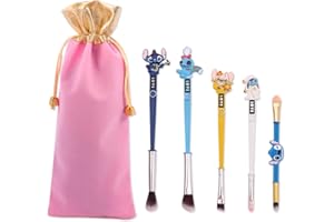 SYIJUPO Ensemble De Pinceaux De Maquillage Sti-tch, Ensemble De 5 Pinceaux De Maquillage à Thème d'Épissure Créatif, Brosse De Maquillage d'Animation De Dessin Animé, Poils De Fibre Artificielle