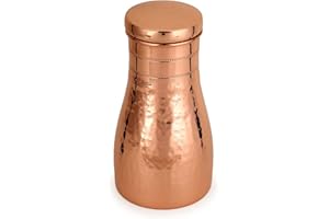 Zap Impex 1000 ml młotkowana matowa miedziana butelka na wodę do sypialni z wbudowanym szkłem