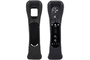 DAMOHONY Wii Motion Plus Sensor Adapter with Silicon Case Cover and Wrist Strap, Wii Nunchuk Remote Controller Attachment for Nintendo Wii and Wii U (Black)