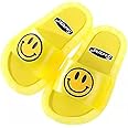 DOTTS Children's Luminous Unicorn smile Slippers Cartoon Pattern Baby Boys Girls Summer Led Light Up Slippers for kids (YELLOW)