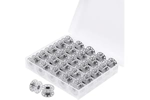 kuou 25 Pieces Sewing Machine Bobbins, Empty Metal Bobbins Spool Sewing Spools with Storage Case for Brother, Toyota, Singer, Janome, Kenmore