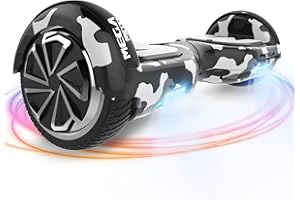 ‎MEGA MOTION MEGA MOTION Hoverboard, 6,5 Zoll mit Zwei Rädern Hoverboards für Kinder mit Bluetooth-Lautsprecher-leistungsstarkem Motor, LED Licht, die Geschenke für Kinder ab 8 Jahren