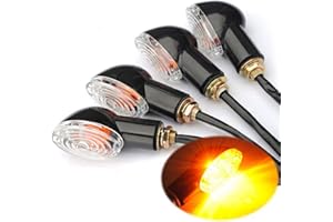 SFONIA 4pcs Indicateurs de Moto Mini Clignotants Lumières 12V Étanche Universel pour Moto Scooter Quad Cruiser Off Road