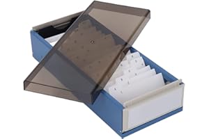 Agatige Portatarjetas de Visita de índice,Caja Archivadora De Tarjetas, 800 Tarjetas De Visita índice Organizador De Archivos De La A a La Z Base Soporte para Tarjetas de índice(Azul)