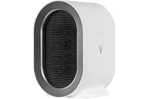 HOTSNAP VORTEX AIR Radiance Electric Low Energy Space Heater in Quick Silver - Silent Mini Heating Fan with Carry Handle - Adjustable Portable Room Warming Device