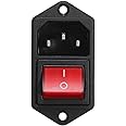 Oiyagai 4 Sets IEC320 C14 Ingangsconnector met Zekering en Schakelaar