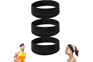 CROMPI Bandeau Cheveux Femme, Homme Ou Enfant, Bandeau Maquillage, Accessoires Cheveux. Elastique Cheveux Sport Résistant Et Respirant. 3Pcs De Bandeaux Noirs.