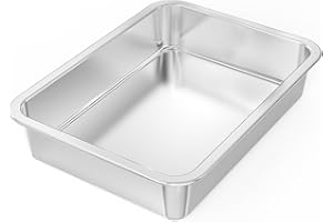 onlyfire Rostiera Profonda Antiaderente, Teglia da Forno in Acciaio Inox per Grill a Gas/Carbone e Forno, 35.7 x 26.5 x 7cm