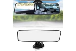 KENSBRO Specchio Retrovisore Auto con Ventosa, Specchio a Ventosa per Auto Universale, Specchietto Retrovisore Interno Auto (200 * 60MM)