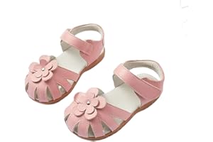 Aileese Toddler Baby Little Kid Girl Genuine Leather Soft Closed Toe Fashion Beach Sandals Summer Shoes