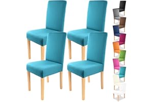 Gräfenstayn 4 Pezzi Stretch coprisedia Charles - schienali Rotondi e angolari - Pacchetto VANTAGGIOSO - vestibilità bielastica con Guarnizione Oeko-Tex Standard 100: "Fiducia certificata (Turchese)