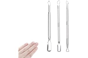 Ikadiya Kit Professionale Cuticle Pusher 3 Pezzi, spingi cuticole, Strumento Di Rimozione Dello Smalto A In Acciaio Inox, Raschietto Per Unghie In Gel Smalto Per Manicure E Pedicure