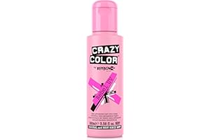 Crazy Color Neon Rebel UV Semi-Permanent Hair Dye. Highly Pigmented Glow up Neon Pink Conditioning & Oil Nourishing Vegan Formula | No Bleach or Ammonia | 100ml