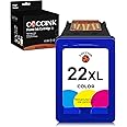 COCCINK 22XL Colour Printer Ink Cartridges Replacement for HP 22 XL Compatible with Deskjet F2120 F2180 F2280 F380 F390 F335 F4180 F4190 D2360 D1460 D1530 D2460 OfficeJet 4315 J3608 PSC 1410