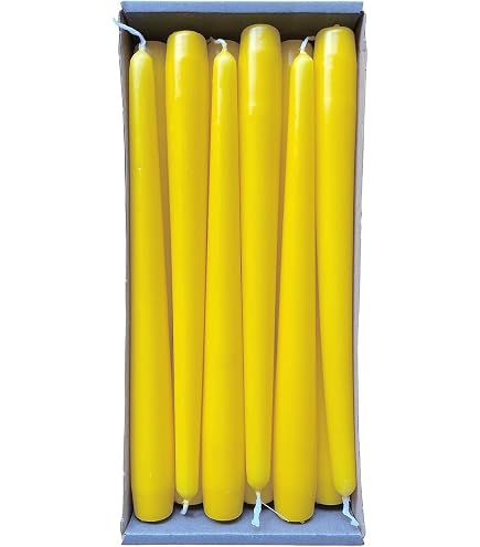 Bougies Coniques Vertes - Lot De 12, Dimensions 24x2.3cm - Temps De Combustion ~8h - Cire Paraffine, Qualité Allemande ECA - 10