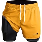 Rane Sports Men's 2 in 1 Sports Shorts Gym Marathon Outdoor Training