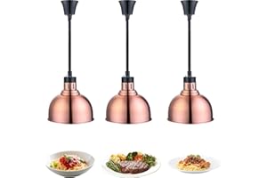 YAOYAOO Lampada per Scaldavivande Commerciale, Lampada Termica Sospeso Cibo Riscaldanti, Lampada Riscaldante per Cucina Ristorante a Buffet, Alimentare Calore Lampada, Cavo Retrattile: 60-180cm