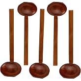 Regerly 5 Pieces Japanese Long Handle Turtle Wooden Spoons - For Ajisen Ramen, Porridge and Soup (M)
