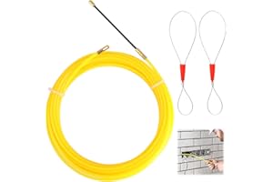 FANXAOLNES Tire-Fil Électrique 10m, Aiguille Tire-Câble 4mm, Guide-Câble Flexible pour Passer des Fils dans Goulottes Gaines Murs et Plafonds, Installation Électrique et Réseaux, Outil de Passage de Câbles
