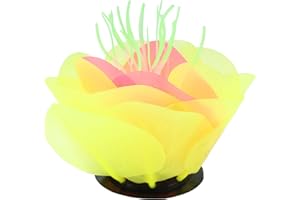 VOCOSTE Aquarium Simulation Corail Aquatique Fleur, Silicone Décoration Jaune