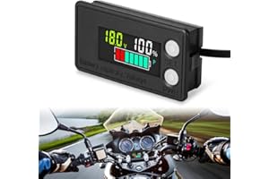 mizikuu Indicador de batería, IPX7 Impermeable Monitor De Bateria 12v 24V 36V 48V 60V 72V Indicador De Voltaje Voltímetro Multifunción Del Monitor De Capacidad De Bateria