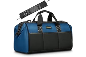 WINHUNT Tool Organiser, Multi-Purpose Tool Bag with Wide Mouth, Blue, 40 x 20 x 26 cm, 16 Inches