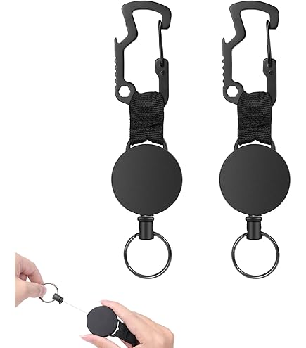 Portachiavi Allungabile Con Cordino In Acciaio - Estensibile Fino A 60cm, Moschettone Resistente - Foto 6