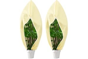 LROCOTANC Telo per Piante Antigelo 120 x 180 cm, Copertura Piante Inverno Antigelo Tessuto Non Tessuto Antigelo per Piante in Pile da Giardino con Coulisse Giacca in Pile Riscaldante Invernale - 2 PCS
