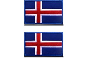 ZCKETO 2 St. Island Flagge Patch- Taktisch Isländisch Nationales Emblem, Bestickter Aufnäher mit Verschluss, Militär Bänder für Rucksäcke Kleidung Taschen Uniform Weste Jersey Reisen