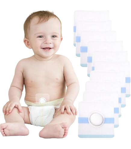 Fascia Ernia Ombelicale Neonato: Supporto Addominale Regolabile Con Cuscinetti Compressivi. Morbida E Traspirante, Colore Rosa. Set Con 3 Cuscinetti.