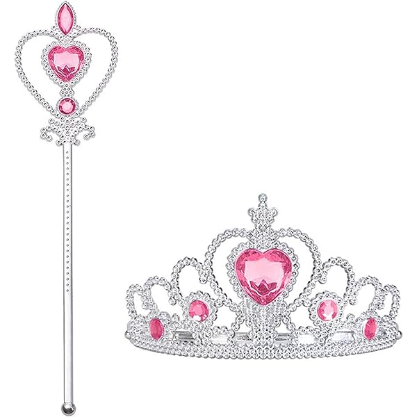 TIESOME Set van 2 hartvormige kristallen tiara's met strass-steentjes, prinsessenkroon, voor verjaardag, verjaardagsfeest en bruiloft, 1 Count ( Pack of 2), Metaal
