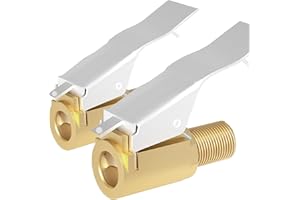 HIYITKS 2 Stück 8mm Autoventil Hebelstecker Air Chuck, Messing Reifen Ventil Luftpumpe Clip, Auto Ventilstecker Luftpumpe Gewinde Düse Adapter Umwandlungskopf Clip für Reifenventile mit Ventilgewinde