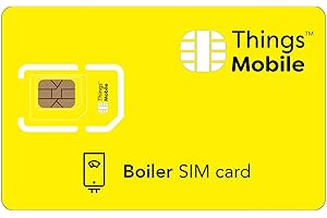 Tarjeta SIM para CALDERAS - Things Mobile - con Cobertura Global, Red Multi-Operador GSM/2G/3G/4G LTE, sin costes fijos, sin vencimiento, con 10 € de crédito Incluido