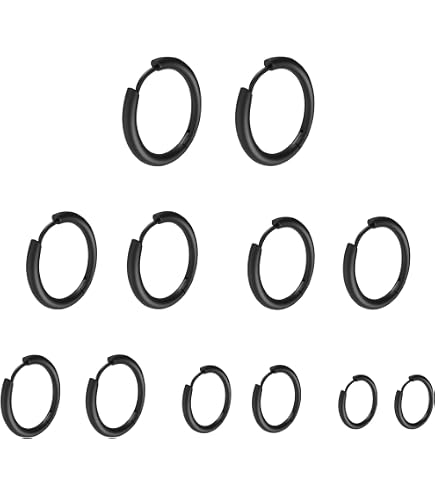 1 set di orecchini a cerchio rotondi minimalisti in acciaio