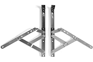 TSS Pair of uPVC Window Hinges, 13mm Stack Height, Double Glazing Friction Stay, Non Handed, Ferretic Steel, Window Stays, Friction Hinges. Top/Side Hung Window Hinge (10 Inch (Top Hung))