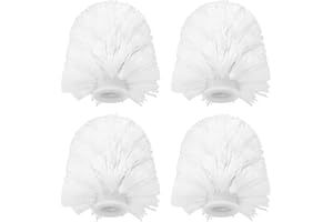 NYGGTYK 4 testine di ricambio per scopino WC, accessori da bagno, testine per spazzolini con filettatura, setole per la pulizia del bagno, testine per scopino per WC (bianco)