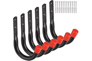 PIPAFOX Aimofox Crochets de rangement robustes pour garage, support mural universel, support mural en U, crochets à suspendre pour vélo, chaise, échelle, tuyau, outils, abri de jardin
